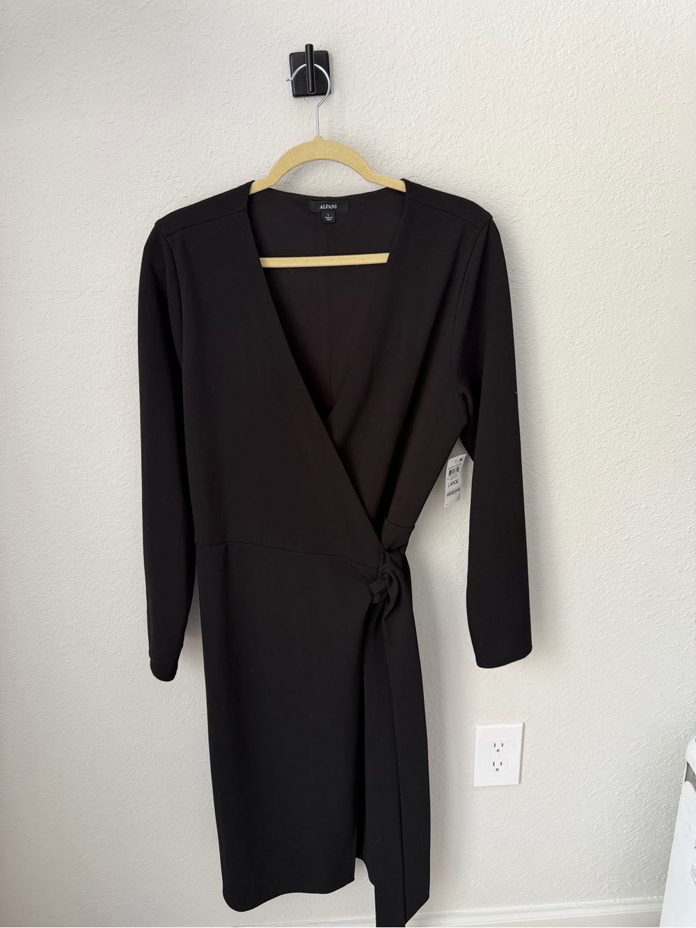 Alfani Black Long-Sleeve Wrap Dress